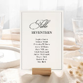 Klassieke Zwart & Wit Trouwtafel Nummer Kaart