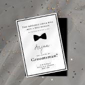 Klassieke Zwart & Wit Tuxedo Funny Groomsman Kaart