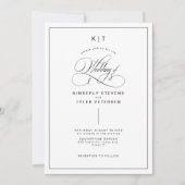 Klassieke zwart-wit typografie bruiloft kaart (Voorkant)
