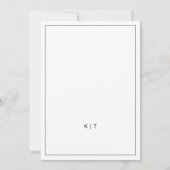 Klassieke zwart-wit typografie bruiloft kaart (Achterkant)