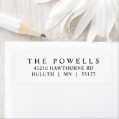 Klassieke zwart-wit typografie retouradres etiket (Insitu)