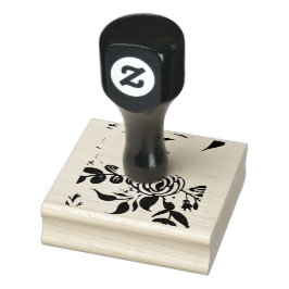 Klassieke zwart-wit vervaagde bloem canvas tas rubberstempel