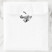 Klassieke zwart-wit vervaagde bloemhartsticker hart sticker (Tas)