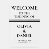 Klassieke Zwart & Wit Winter Wedding Frosted Acryl Bord (Voorkant)