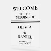 Klassieke Zwart & Wit Winter Wedding Frosted Acryl Bord (Hoek)