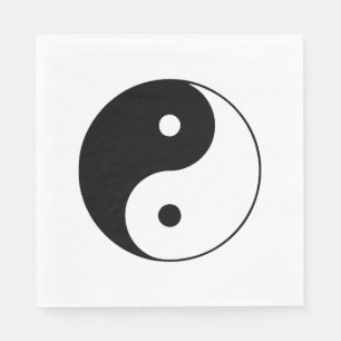 Klassieke zwart-wit Yin en Yang Servet