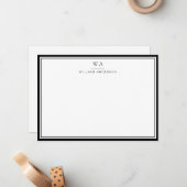 Klassieke zwart-witbriefje notitiekaartje (Voorkant / Achterkant in situ)