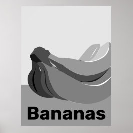 Klassieke zwart & witte banaan poster