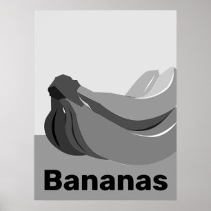 Klassieke zwart & witte banaan poster