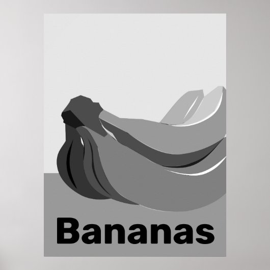 Klassieke zwart & witte banaan poster (Voorkant)