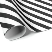 Klassieke zwart-witte diagonale strepen cadeaupapier (Rol Hoek)