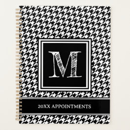 Klassieke zwart-witte hoornmond planner
