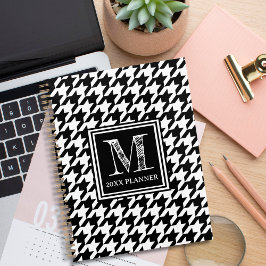 Klassieke zwart-witte hoornmond planner