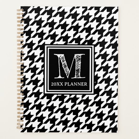 Klassieke zwart-witte hoornmond planner (Voorkant)