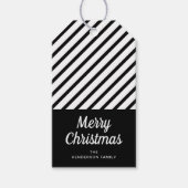 Klassieke Zwart Witte Kerstcadeautag Cadeaulabel (Voorkant)