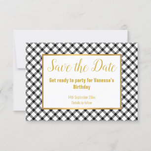 KLASSIEKE ZWART WITTE RUT SAVE THE DATE RSVP KAARTJE