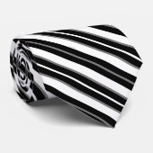 Klassieke zwart-witte streep stropdas (Opgerold)