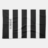 Klassieke zwart-witte strepen theedoek (Horizontaal)