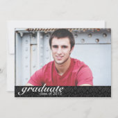 Klassieke zwarte Afstuderen aankondiging - Uitnodi (Voorkant)