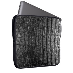 Klassieke zwarte alligatorhuid #2 laptop sleeve