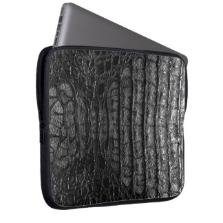 Klassieke zwarte alligatorhuid #2 laptop sleeve