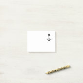 Klassieke zwarte anchor post-it® notes (Op bureau)