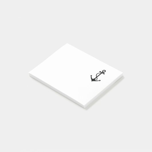 Klassieke zwarte anchor post-it® notes (Schuin)