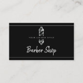 Klassieke zwarte  Barber Tools Barbershop Busi Visitekaartje (Voorkant)