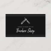 Klassieke zwarte  Barber Tools Barbershop Visitekaartje (Voorkant)