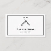 Klassieke zwarte Barber Tools Barbershop Visitekaartje (Voorkant)