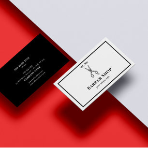 Klassieke zwarte Barber Tools Barbershop Visitekaartje