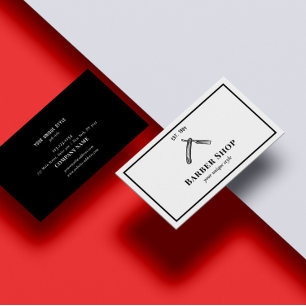 Klassieke zwarte Barber Tools Barbershop Visitekaartje