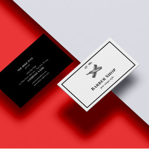 Klassieke zwarte Barber Tools Barbershop Visitekaartje