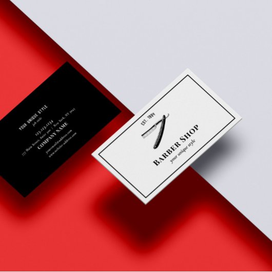 Klassieke zwarte  Barber Tools Barbershop Visitekaartje