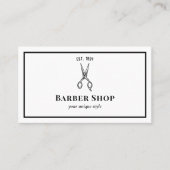 Klassieke zwarte  Barber Tools Barbershop Visitekaartje (Voorkant)