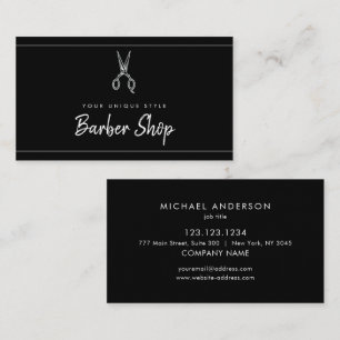 Klassieke zwarte Barber Tools Barbershop Visitekaartje