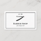 Klassieke zwarte  Barber Tools Barbershop Visitekaartje (Voorkant)