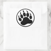 Klassieke zwarte beer klauw in een zwarte ring rechthoekige sticker (Tas)