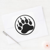 Klassieke zwarte beer klauw in een zwarte ring vierkante sticker (Envelop)