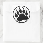 Klassieke zwarte beer klauw in een zwarte ring vierkante sticker (Tas)