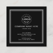 Klassieke zwarte belkaart met wit script contactkaartje (Achterkant)