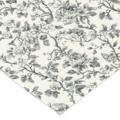 Klassieke zwarte bloemen lange tafelloper (Hoek)