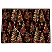 Klassieke zwarte, Bourgondische en gouden kerstbom Groot Cadeauzakje (Voorkant)