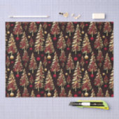 Klassieke zwarte, Bourgondische en gouden kerstbom Tissuepapier (Craft)