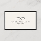 Klassieke zwarte brillen Logo Ivoor Visitekaartje (Voorkant)