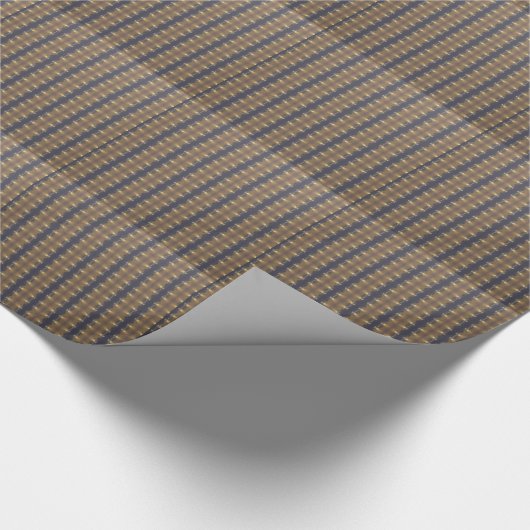 Klassieke zwarte bruine gouden strepen en vierkant cadeaupapier (Hoek)