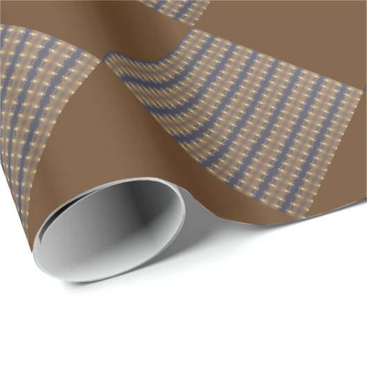 Klassieke zwarte bruine gouden strepen en vierkant cadeaupapier (Rol Hoek)