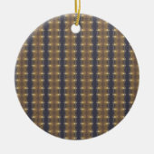 Klassieke zwarte bruine gouden strepen en vierkant keramisch ornament (Voorkant)