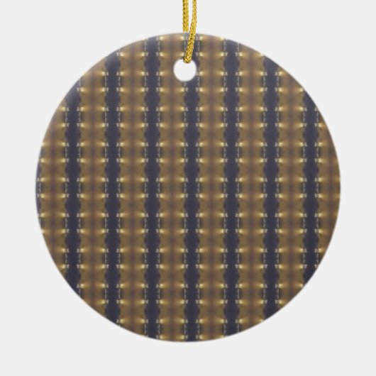 Klassieke zwarte bruine gouden strepen en vierkant keramisch ornament (Voorkant)