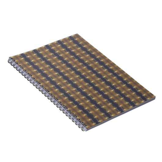 Klassieke zwarte bruine gouden strepen en vierkant notitieboek (Rechterzijde)